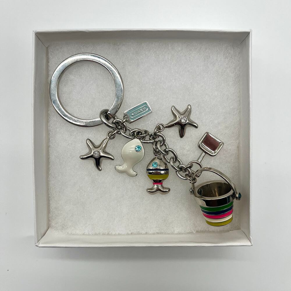 COACH LEGACY Bag Charm Key Chain, NWOT, Beach Theme